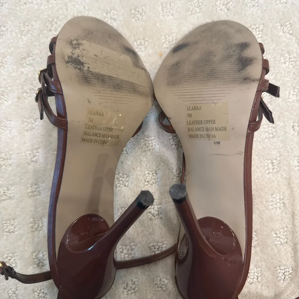 Steve Madden Alanaa Strappy Brown Leather Heels Size 7M